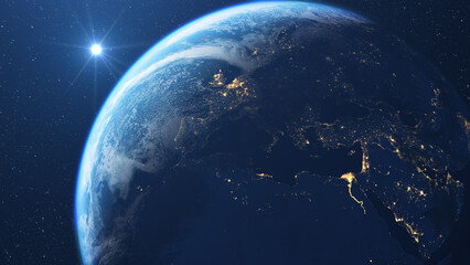 beautiful shot of planet earth from space