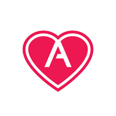 Wall Mural - Letter A love logo icon design, flat design style vector