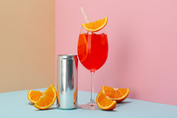 Glass of Aperol Spritz, delicious summer cocktail