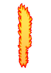 Wall Mural - Pixel art burning fire knife