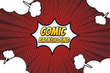 Poster - Red flat comic style background walpaper, vector illustration