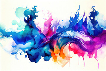 Aufkleber - Abstract watercolor background. Colorful illustration, ai generation