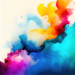 Aufkleber - Abstract watercolor background. Colorful illustration, ai generation