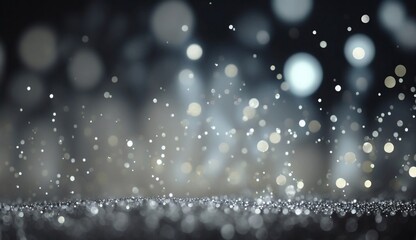  Silver lights background texture abstract Christmas decoration. Beautiful bright winter sparkle white bokeh, 3d rendering of Generative Ai.