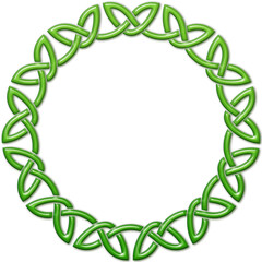 Wall Mural - Simple Celtic knots circular frame, green. Circular border made with Celtic knots for use in designs for St. Patrick's Day.