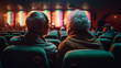 © andranik123 - Elderly couple watching movie in cinema. Generative Ai