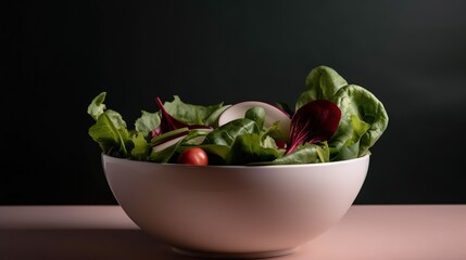 Wall Mural - Bowl of a healthy meal. Salad reens vegetables. Vegan food generative ai