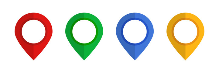Poster - map pin icon set. location pins. pinned. vector.