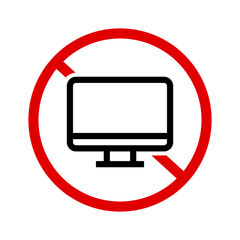 Wall Mural - Computer prohibition icon. Computer restrictions. Vector.