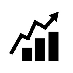 Aufkleber - Bar chart statistics icon. Company analysis. Vector.