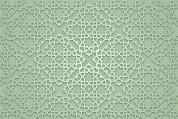 Seamless 3d Ramadan Islamic pattern in Arabian style Vector illustration	