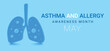 © design.designer - National asthma and allergy awareness month may. template  background, banner, card, poster. vector illustration.