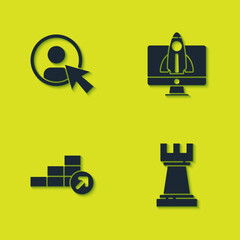 Wall Mural - Set Create account screen, Chess, Financial growth and Startup project concept icon. Vector