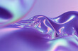 shiny wavy abstract Holographic purple green fluid iridescent reflective neon curved wave in motion background 3d render. Gradient design element for banner, wallpaper, poster, cover