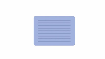 Poster - Animated square message box. Note, mention in blog. Flat cartoon style icon 4K video footage for web design. Color isolated element animation on white background with alpha channel transparency