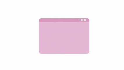 Fototapete - Animated website page template. Flat cartoon style element 4K video footage. Webpage with empty screen isolated blank mockup animation on white background with alpha channel transparency
