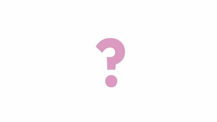 Poster - Animated question to exclamation. Expressing emotion mark. Flat cartoon style icon 4K video footage for web design. Color isolated element animation on white background with alpha channel transparency