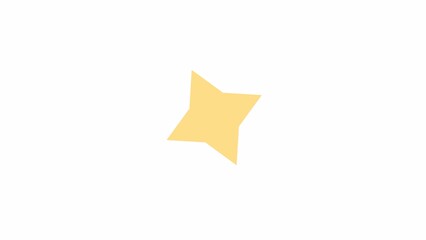 Poster - Animated sparkling star. Gold yellow glowing. Flat cartoon style icon 4K video footage for web design. Color isolated element animation on white background with alpha channel transparency