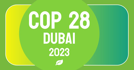 Wall Mural - COP 28 in Dubai United Arab Emirates symbol icon