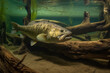 largemouth bass underwater near snags generated by ai