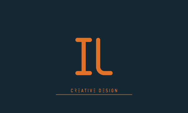 Alphabet letters Initials Monogram logo IL , LI