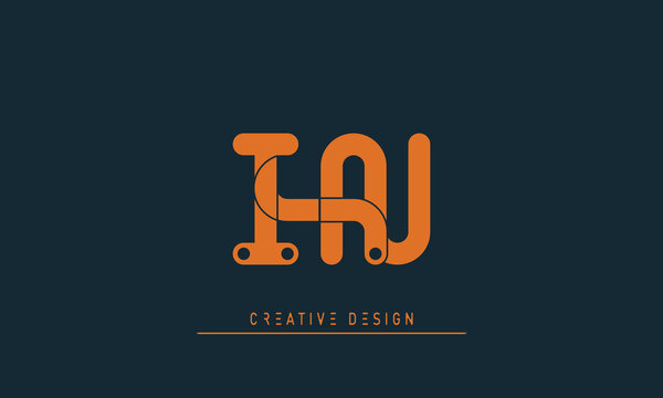 Alphabet letters Initials Monogram logo IN , NI