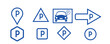 © Muhammad Muhdi - Parking icon set. Car Parking Icon. Parking and traffic signs isolated on white background.