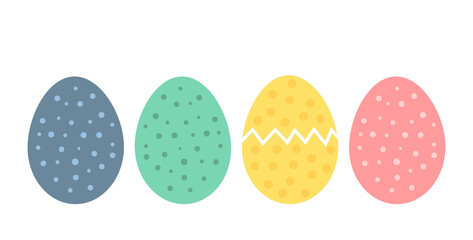 Wall Mural - easter eggs colorful collection. spring holiday easter illustration.