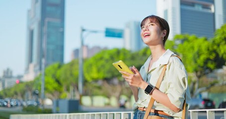 Poster - woman walk on platform