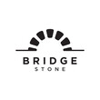 Simple and modern stone bridge building template logo creative design.