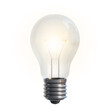 Illuminated light bulb isolated on transparent background. 3D rendering