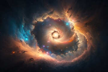 Wall Mural - nebula in outer space, made with generative ai