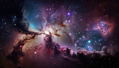 Wall Mural - nebula in outer space, made with generative ai
