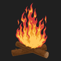 Sticker - Flame bonfire detailed emblem colorful