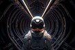 © Interstellar - Astronaut inside a spaceship in deep space, made with generative ai