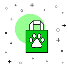 Poster - Filled outline Shopping bag pet icon isolated on white background. Pet shop online. Animal clinic. Vector