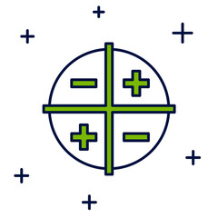 Poster - Filled outline XYZ Coordinate system icon isolated on white background. XYZ axis for graph statistics display. Vector