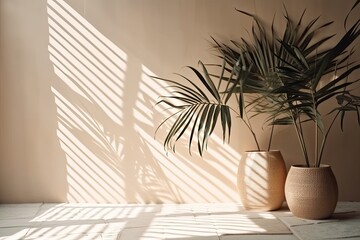 Poster - two decorative vases displayed on a table. Generative AI