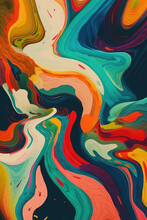 Psychedelic Design Art Colorful Background. Generative AI