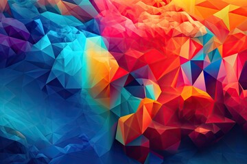 Poster - vibrant polygonal abstract background. Generative AI