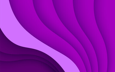 Wall Mural - dynamic abstract purple wave overlapping layers papercut background. eps10 vector