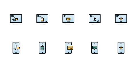 Poster - Shopping icon set. Vector illustration.