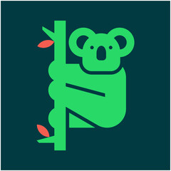 Poster - Koala Logo. Icon design. Template elements