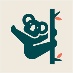 Poster - Koala Logo. Icon design. Template elements