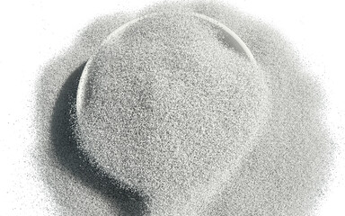 Sport food supplement powder 3d render on trasparent background. Supplement, creatine, hmb, bcaa, amino acid or vitamine in a white scoop. Sport nutrition healthy life concept