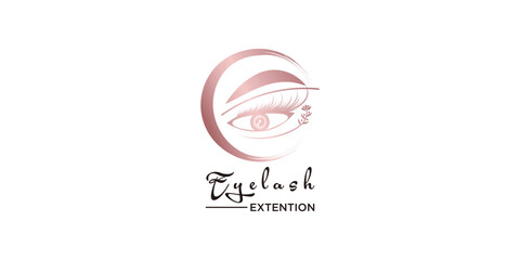 Wall Mural - Beauty lash logo with creative design premium vector