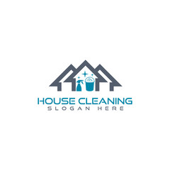 Sticker - House Cleaning icon. House Cleaning Service Logo Template isolated on white background 