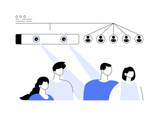 People counter system abstract concept vector illustration.