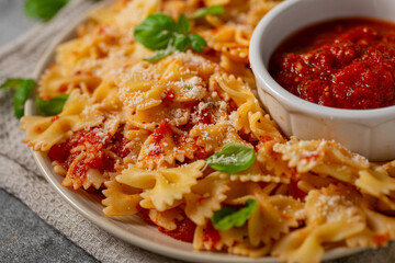 Canvas Print - Homemade pasta with marinara sauce