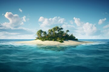 Tropical Island in the Middle of the Ocean